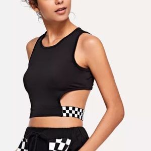 crop top with checkered band